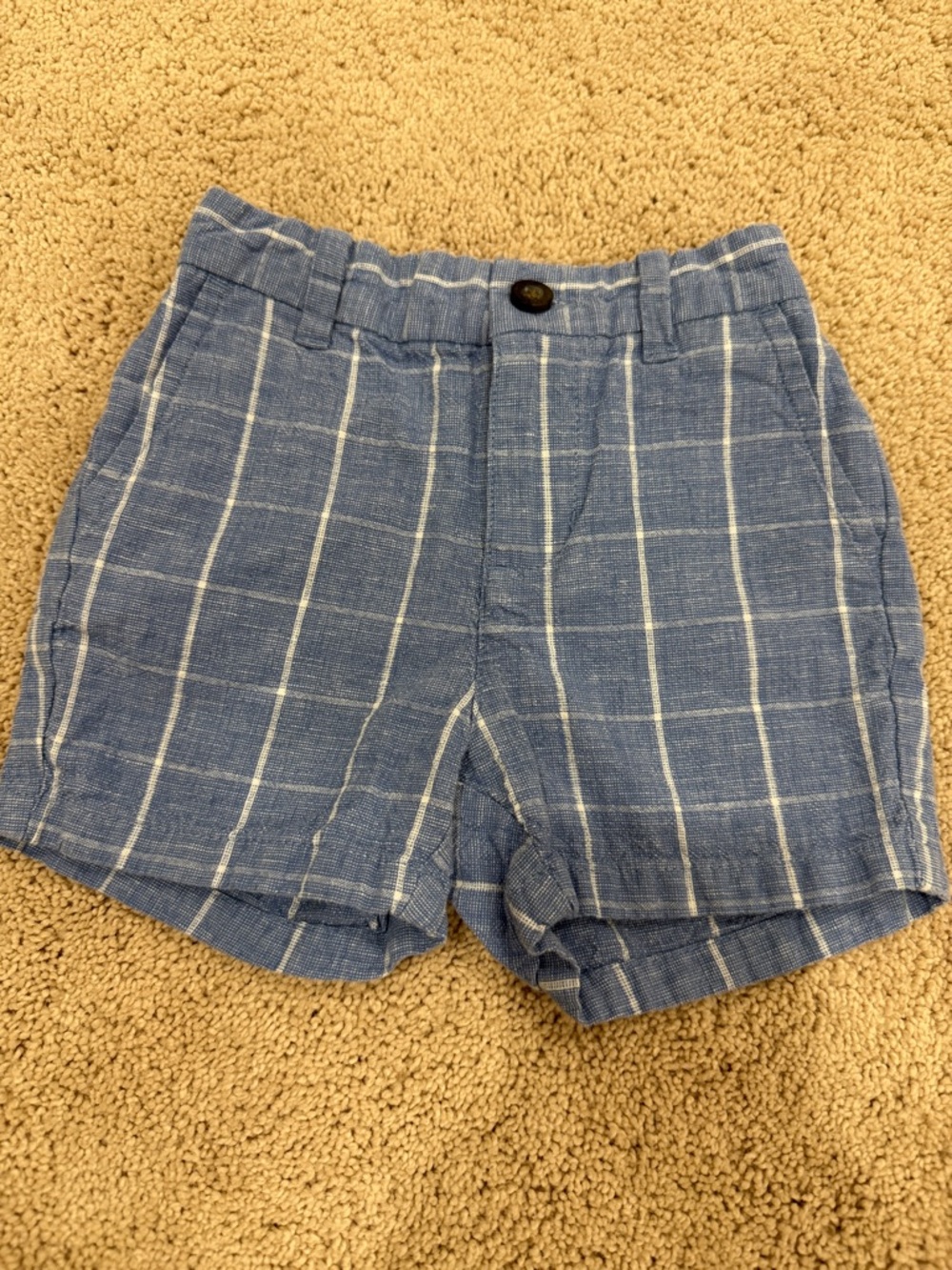 Janie and jack Tattersall Linen-Cotton Short